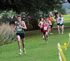 Niall Brooks (Sale) leads from the senior mens Northern Cross Country Relays, Graves Park, Sheffield.